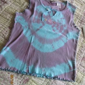 GIRLS SIZE 10/12 TIE DYED SLEEVELESS KNIT TOP